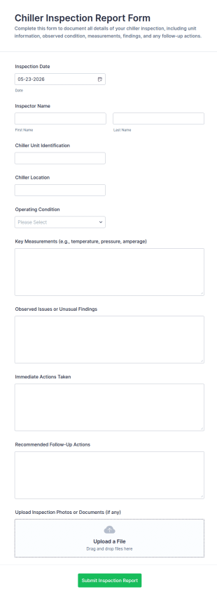 Chiller Inspection Report Form Template