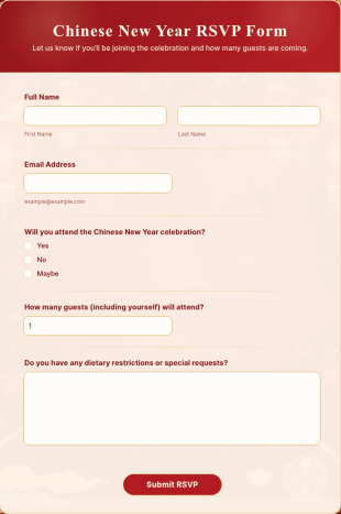 Chinese New Year RSVP Form Template