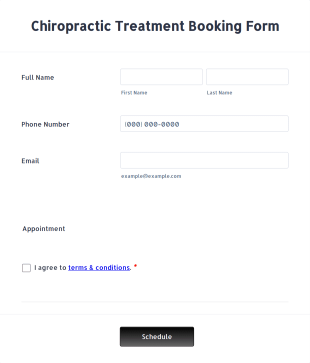 Chiropractic Treatment Booking Form Template