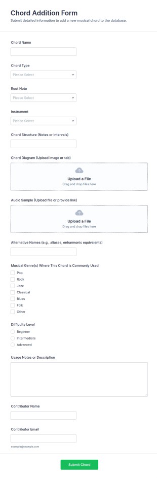 Chord Addition Form Template