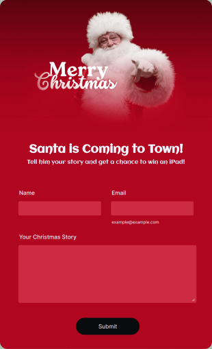 Christmas Story Contest Form Template