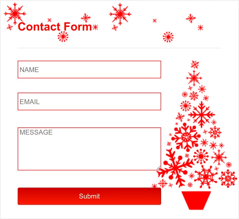 Christmas Stylish Contact Form - red Form Template | Jotform