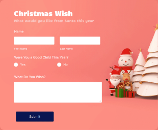 Christmas Wish List Form Template