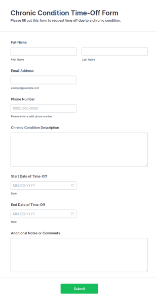 Chronic Condition Time Off Form Template