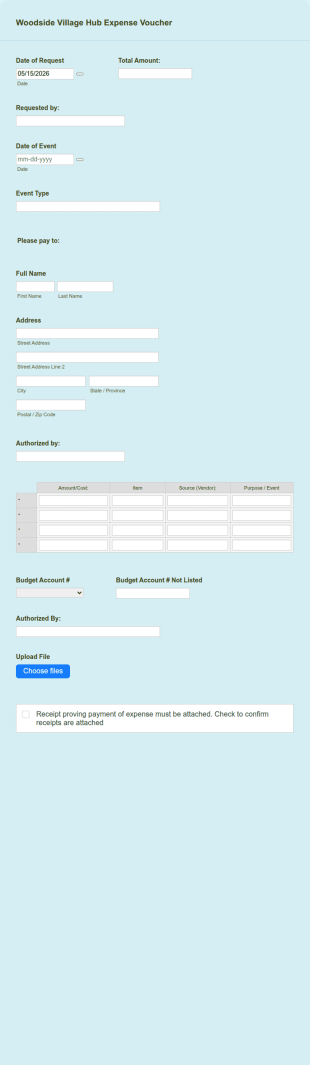 Church Expense Voucher Form Template