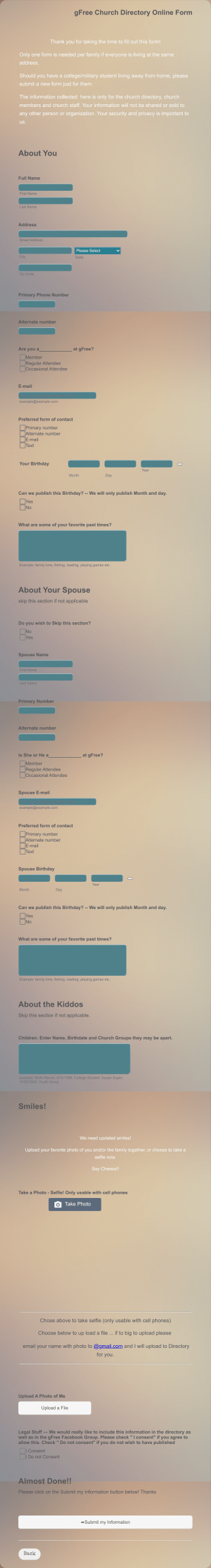 Church Membership Registration Form Template