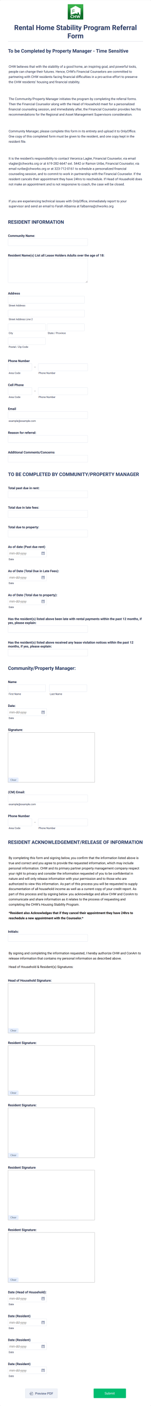 CHW RHSP Referral Form Template