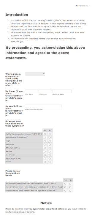 CI Daily Health Check (v4) Form Template