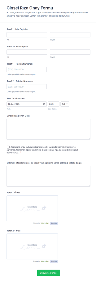 Cinsel Rıza Onay Form Template