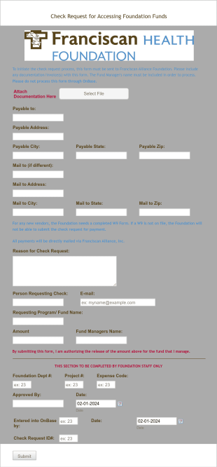 Cir Check Request Form Template