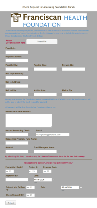 Cir Check Request Form Template