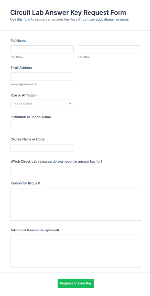 Circuit Lab Answer Key Request Form Template