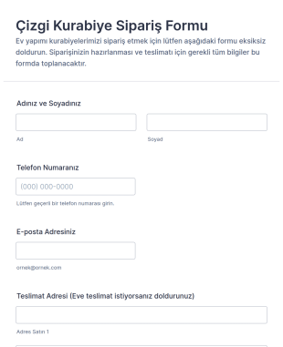 Stripe Ile Kurabiye Sipariş Form Şablonu