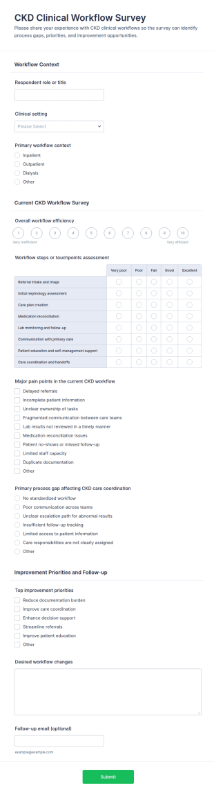CKD Clinical Workflow Survey Form Template