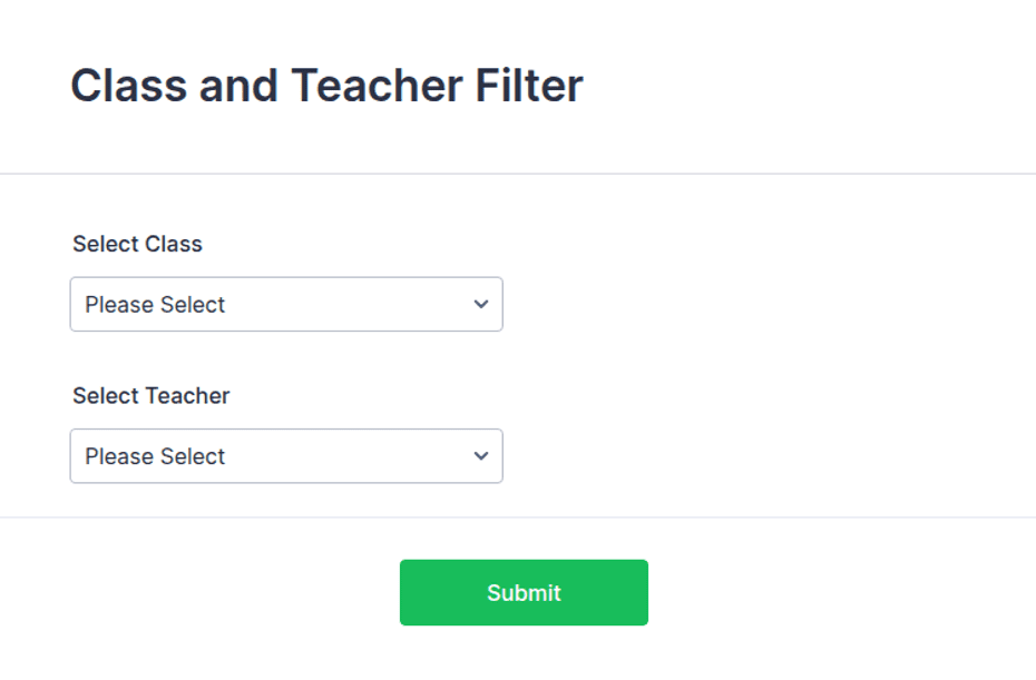Class and Teacher Filter Form Template | Jotform