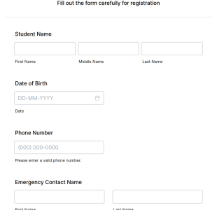 Class Registration Form Template