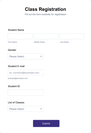 Class Registration Form Template | Jotform