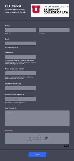 CLE Credit Form Template