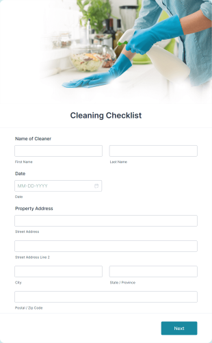 Cleaning Checklist Form Template
