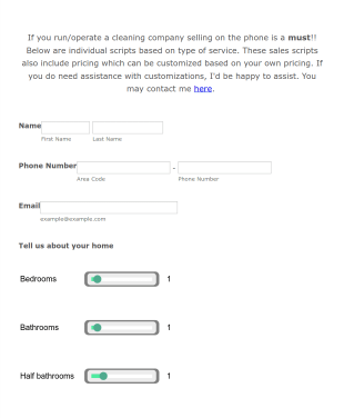 Cleaning Service Online BookingScheduling Form Template