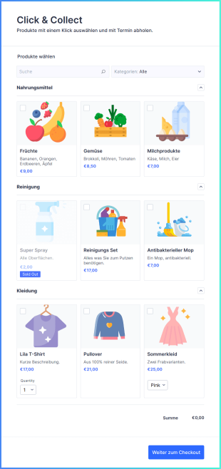 Click & Collect Formular