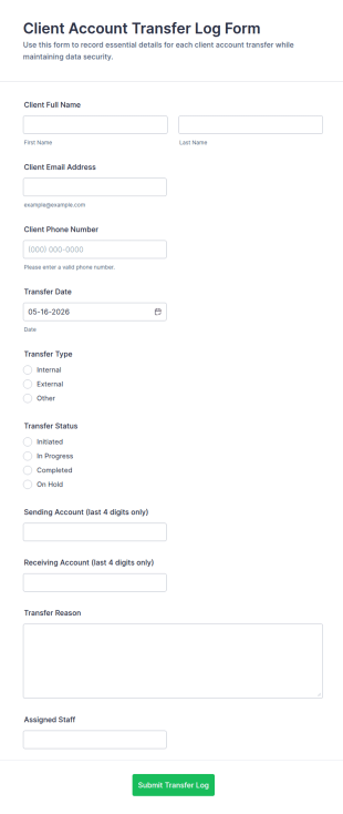 Client Account Transfer Log Form Template