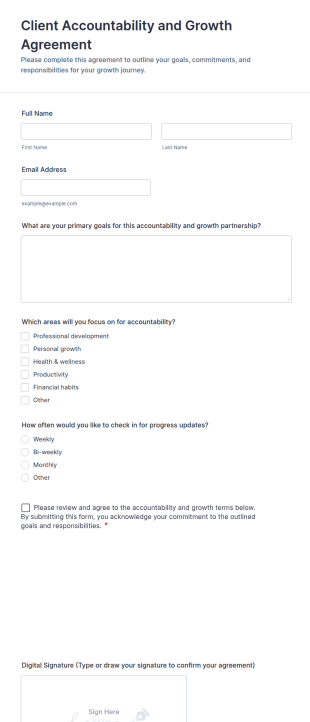 Client Accountability And Growth Agreement Form Template