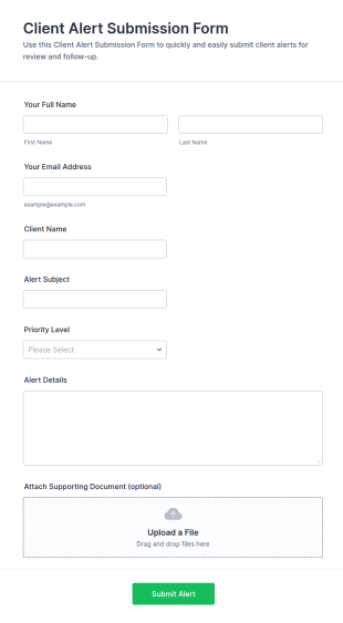 Client Alert Submission Form Template