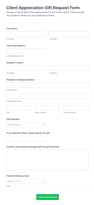 Client Appreciation Gift Request Form Template