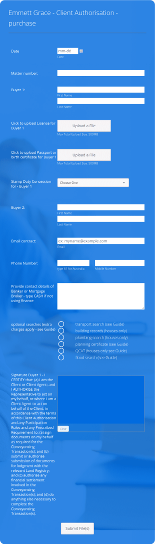 Client Authorisation Purchase Form Template