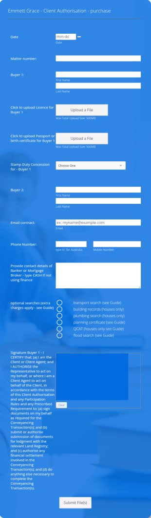 Client Authorisation Purchase Form Template