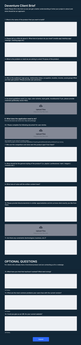 Client Brief Form Template