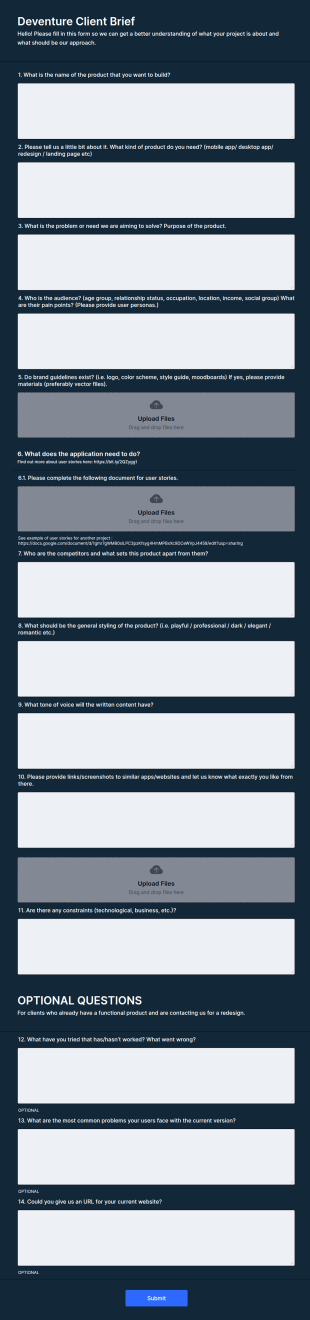 Client Brief Form Template