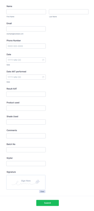 Client Information Card Form Template