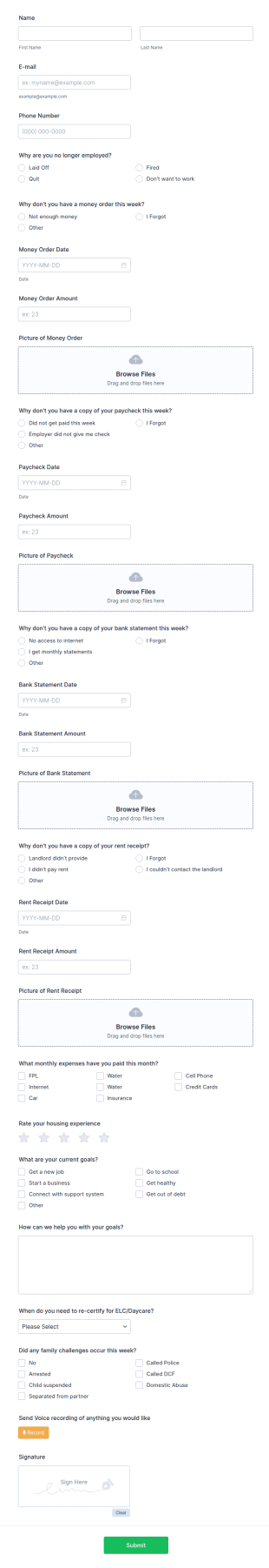 Client Documentation Information Request Form Template