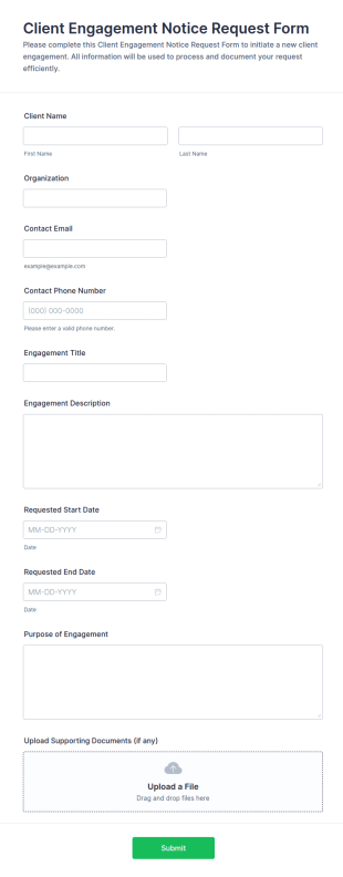 Client Engagement Notice Request Form Template