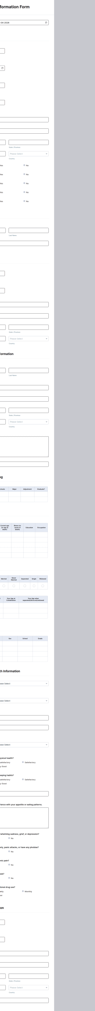 Client Information Form Template