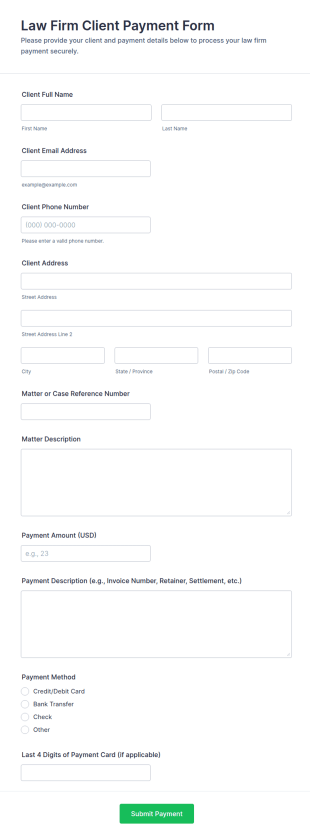 Client Payment Authorization Form Template