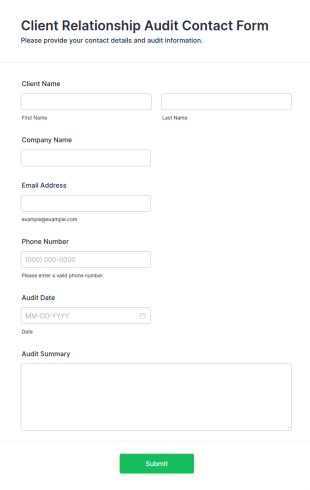 Client Relationship Audit Contact Form Template