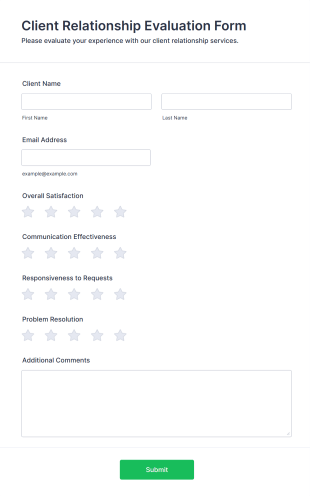 Client Relationship Evaluation Form Template
