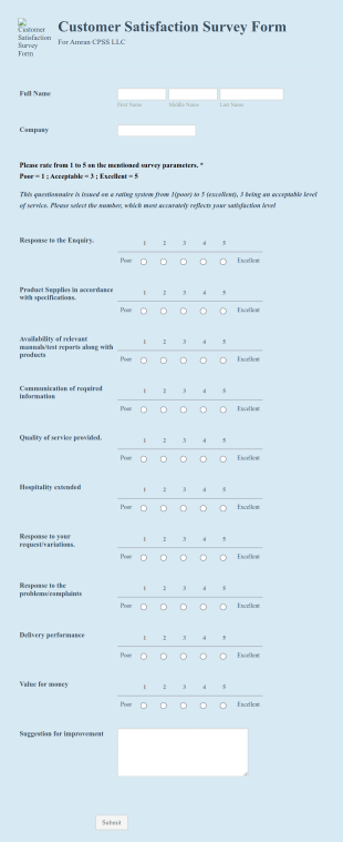 Client Satisfaction Audit Form Template