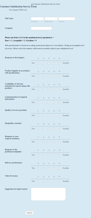 Client Satisfaction Audit Form Template