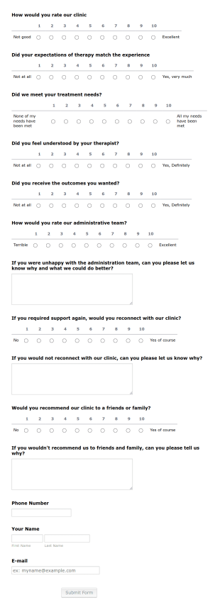 Client Satisfaction Survey AH Form Template