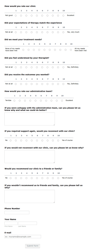 Client Satisfaction Survey AH Form Template