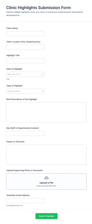 Clinic Highlights Submission Form Template