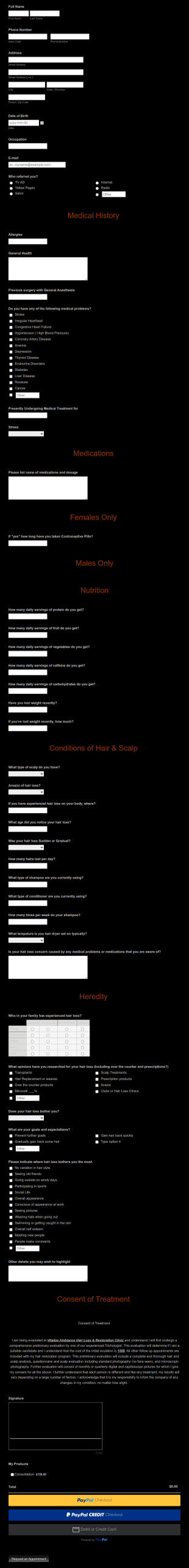 Clinic Intake Form Template