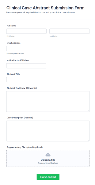 Clinical Case Abstract Submission Form Template