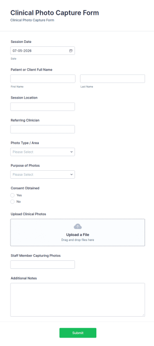 Clinical Photo Capture Form Template
