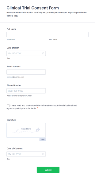 Clinical Trial Consent Form Template