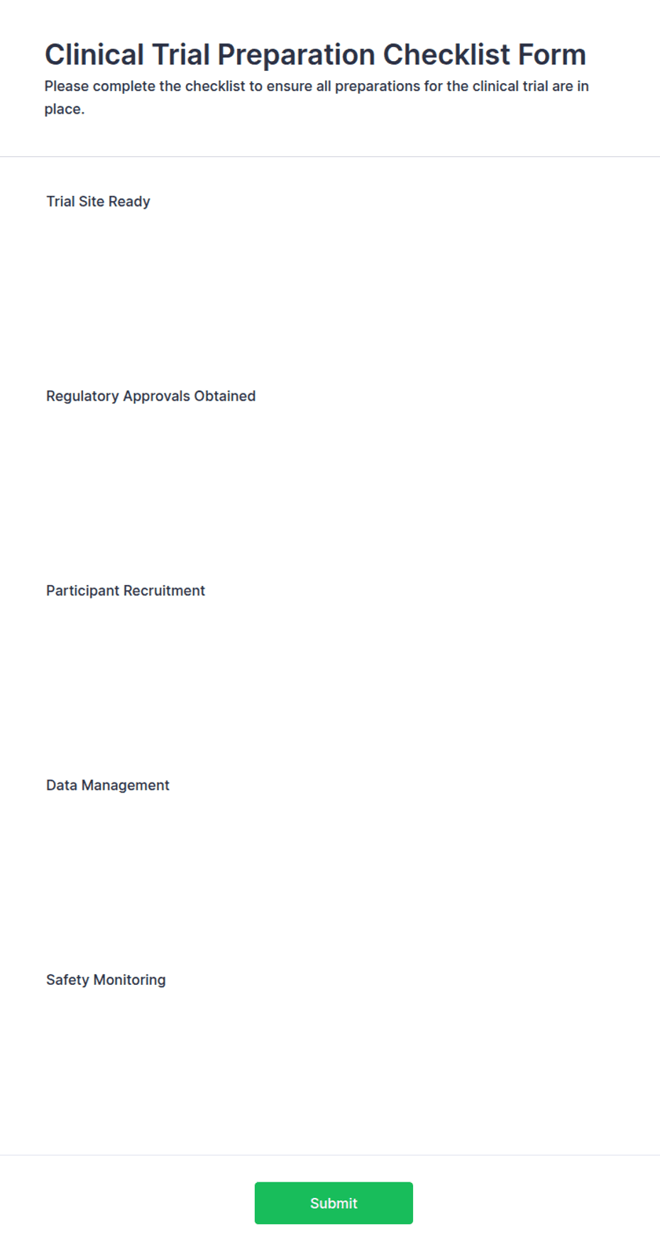 Trial Separation Checklist.pdf Clinical Trial Preparation Checklist Form Template | Jotform